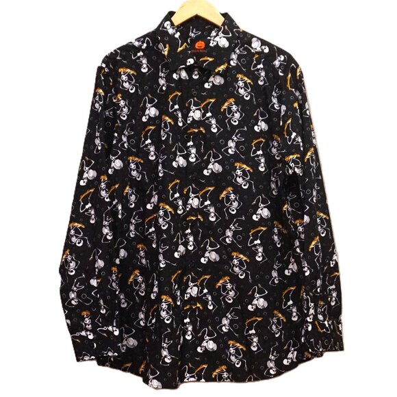 Simon Banks Black Skeleton Skateboarding Pattern Halloween Men’s XL - Picture 1 of 4